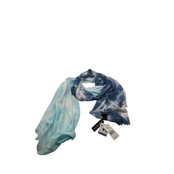 Steve Madden Two-Tone Tie-Dyed Scarf, OS, Blue - Picture 9 of 11